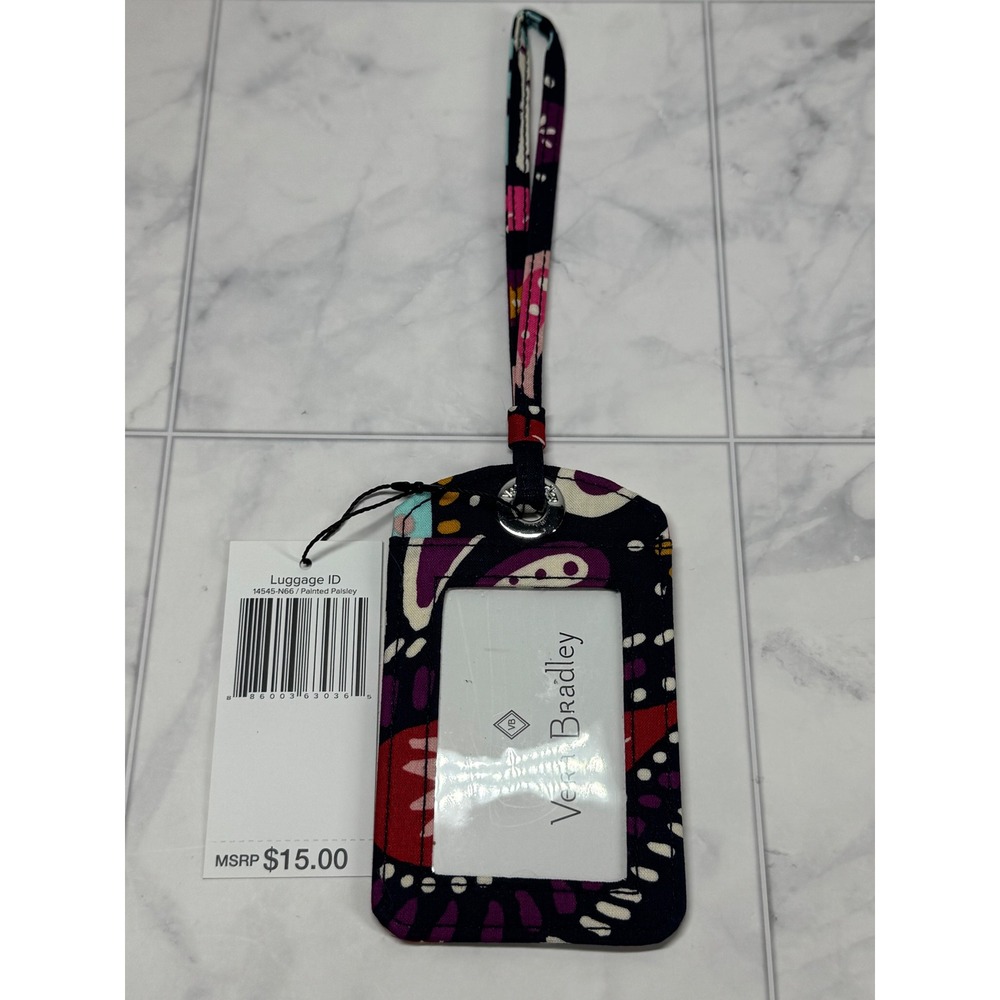 Vera Bradley Painted Paisley Luggage ID Tag Travel Accessory 14545-N66 NWT